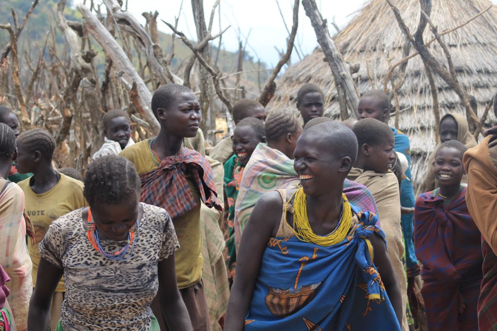 beautiful karamajong ladies dancing during a marriage ceremony