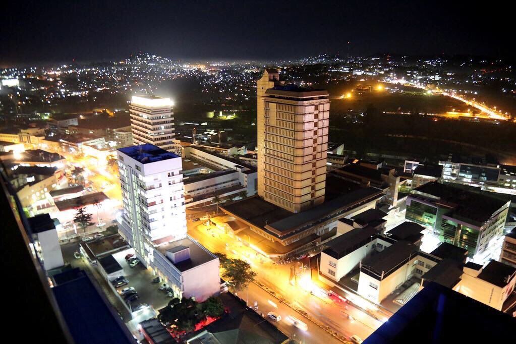 kampala capital city at night during a kampala city tour