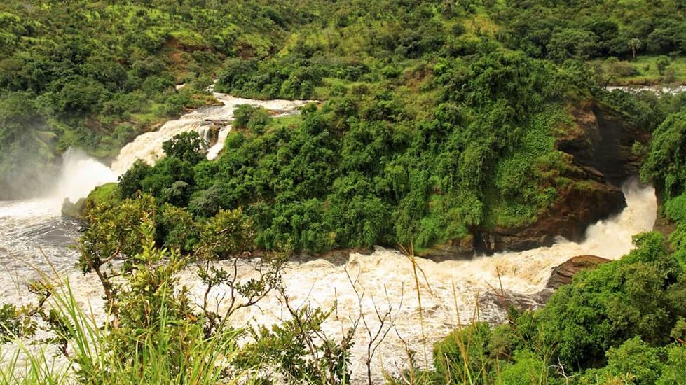 Murchison Falls view on while at the top of the falls on a Uganda safari tour