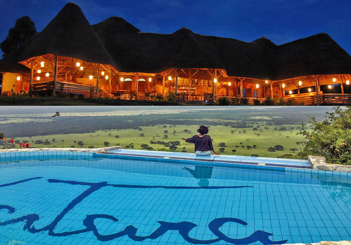  a swimming pool infront of katara lodge in Queen Elizabeth National Park