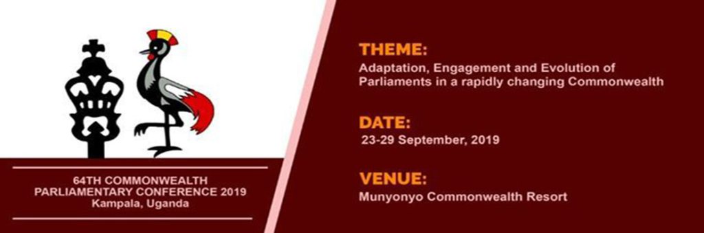 The 64th parliamentary conference flyer with the venue and dates for 2019