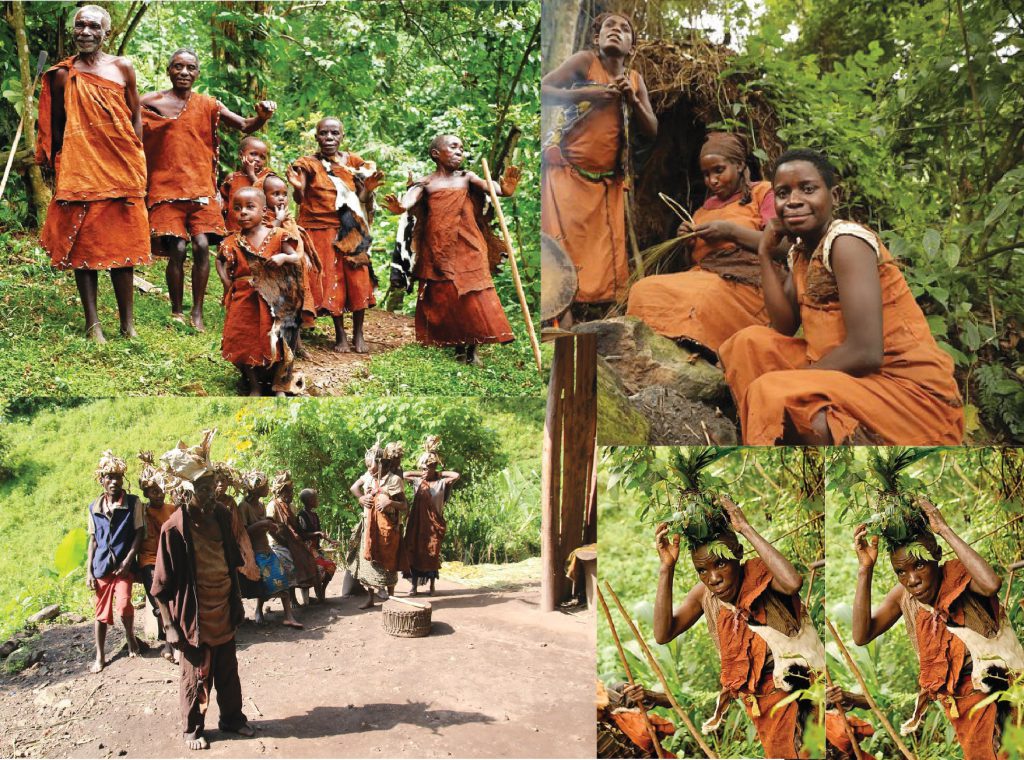 The Batwa People in their native homes in Bwidi Impenetrable Forest around Buhoma